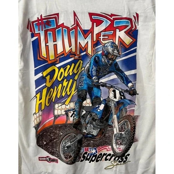 Vintage 1997 Doug Henry Thumper Supercross Shirt Single Stitch - Picture 3 of 8